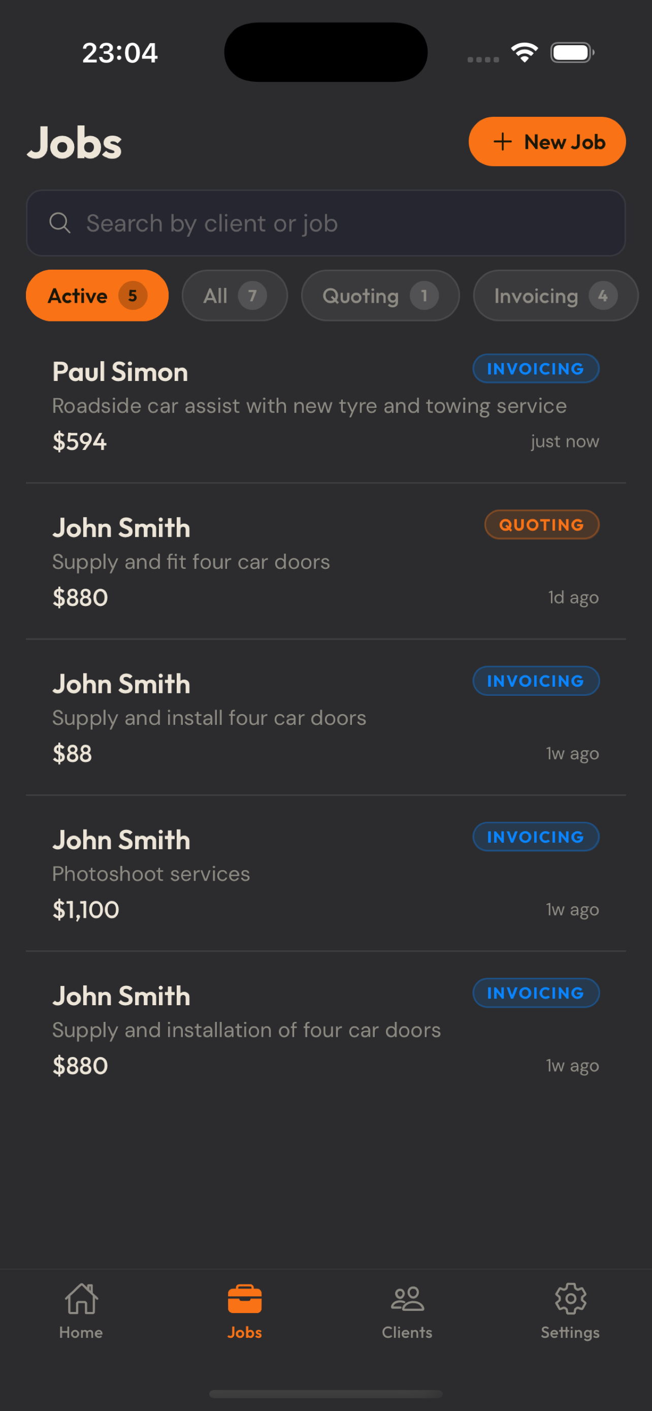 Jobs pipeline in UteQuote